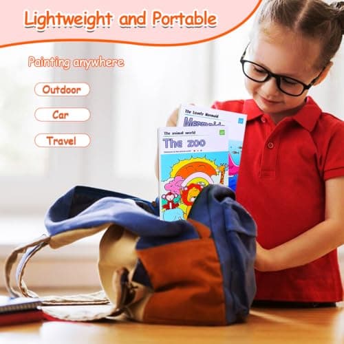 JUNQIU 4Pack Paint with Water Books for Kids, Watercolor Painting Coloring Books for Toddlers, Magic Paint Set for Kids, Art Craft Kits Easter Basket Stuffers For Girls Boys - Thumbnail 6