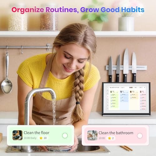 BIGASUO 10.1" Digital Calendar, Smart Touchscreen Interactive Display, Electronic Organizer for Monthly, Weekly & Daily Agenda, Chore Chart, Meal Planner, To Do List, Family Schedules, Picture Frame - Thumbnail 3