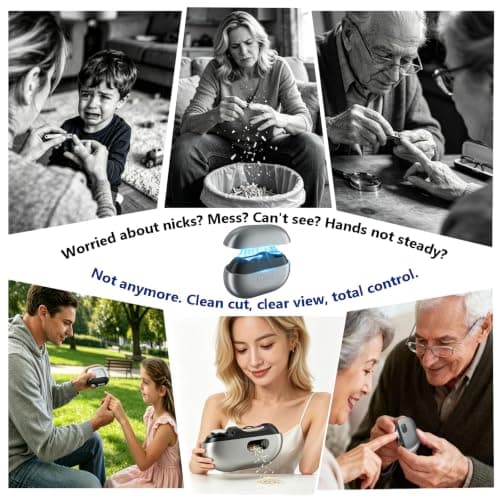 Electric Nail Clipper, Safe Electric Nail Clippers for Seniors, Adults, Kids, Babies, Upgraded 3-in-1 Nail File, Toenail Trimmer, Nail Cutter with Dust Storage & LED Light, Gifts for Mom Dad (Gray) - Thumbnail 2