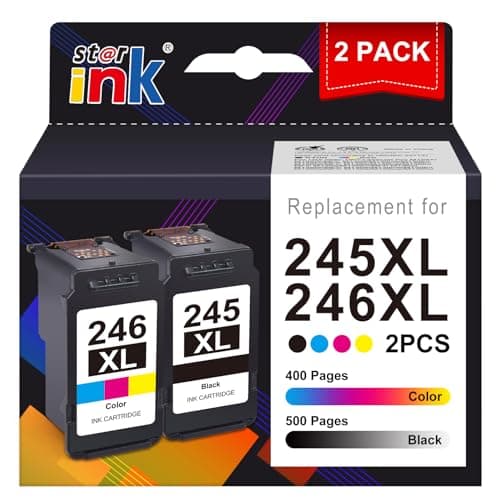 Starink 246XL 245XL Ink Cartridge Replacement for Canon Ink 245 and 246 PG-245XL CL-246XL Compatible with Canon 245XL 246XL Combo Pack for Pixma MX490 MX492 MG2522 TR4522 TR4520 TS3122 TS3322 Printers - Image 1