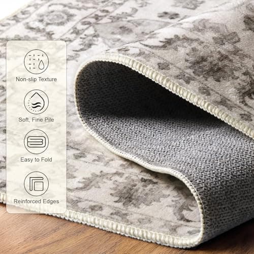 Roseek Small Rugs for Bedroom, 2x3 Washable Rug Non Slip, Entrance Rug, Boho Kitchen Throw Entryway Rugs Indoor Door Mat, Low Pile Distressed Carpet for Hallways, Entry - Thumbnail 3