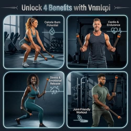 Vnmlopi Ropeless Battle Rope with Adjustable Weights, Weighted Cordless Battle Ropes for Home Gym, Portable Strength Training Equipment for Small Space Workout, Heavy Duty 2-Pack Set - Thumbnail 2
