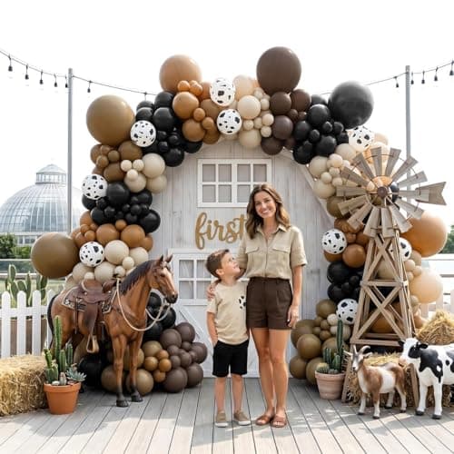 Double Stuffed Western First Rodeo Cowboy Balloon Arch Garland Kit - Thumbnail 2