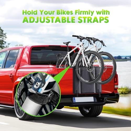 WOLFWILL Tailgate Bike Pad for 2 Bikes, Truck Tailgate Bike Protection with Reflective Strips Tool Pocket, Weatherproof Tailgate Cover for Mountain Bikes Transportation - Thumbnail 6