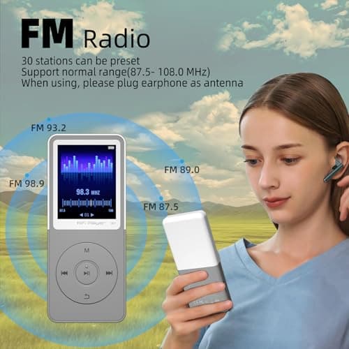 CONODO MP3 Player with Bluetooth 5.3, 1.8" Screen, Color-Block Music Player - Thumbnail 5
