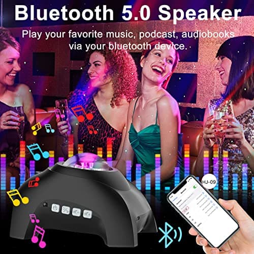Star Projector, CIMELR Northern Galaxy Aurora Lights Projector with 33 Light Effects Bluetooth Speaker & White Noise, Remote Control Night Light for Bedroom, Room Decor, Party, Gift for Kids Adults - Thumbnail 4