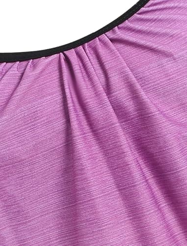 ZAFUL Two Piece Tankini Swimsuit for Women High Waisted Tummy Control Bathing Suit Double Up Tankini Set 1-Light Purple XL - Thumbnail 6