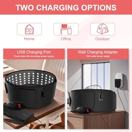 Red Light Heating for Body: RAYOCON 5 Light Levels Light Heat Belt Wrap for Back/Waist 660nm & 850nm Led Beads with Timer - Thumbnail 6