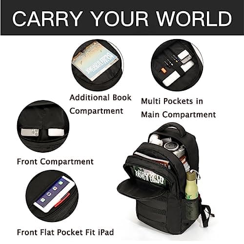 outdoor plus Camo Backpack,Military Boys Backpacks for School,40L Army Bookbag with USB Charging Port Waterproof - Thumbnail 6