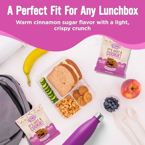 Cooper Street Snacks It's Just a Cookie - Thin & Crispy Butter Cookies, Nut, Soy & Seed Oil Free, School Safe For Kids Or Lunchbox For Adults - Snickerdoodle - 12 Pack (1.25oz) - Thumbnail 6