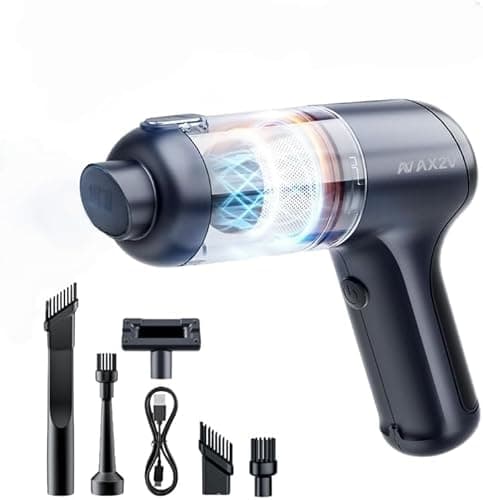 AX2V Car Vacuum Cleaner&Air Duster | 80W | 16kpa | 12KRPM | 20 Mins-Dust Cleaner Portable Cordless Vacuum Pro-Compressed Air Blower,Lightweight Rechargeable Handheld Mini Vacuum for Car/Home/Office