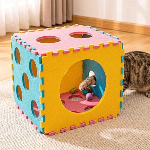 MOYMO 41 Pcs Interactive Cat Toys for Indoor Cats, Kitten Toys with Soft Pillow, Catnip Toys, Chew Rope, Feather Wand, Springs and Balls for Indoor Kittens - Thumbnail 3