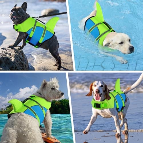 DogLay Ripstop Shark Dog Life Jacket with Rescue Handle, Adjustable Dog Vests for Swimming, Boating - Small, Medium, Large - Thumbnail 2