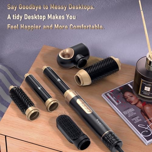 6 in 1 Hot Air Brush & Hair Dryer–High-Speed Hair Dryer Brush with Auto Wrap Curlers, Hot Air Styler Wrap Fast Drying & Frizz-Free Styling, No Heat Damage, Volumizing with Travel Bag. - Thumbnail 5