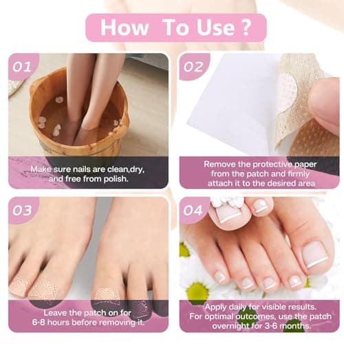 Fungal Nail Patches 60 Pcs – Extra Strength Hydrogel Treatment for Toenail Fungus, Upgraded Overnight Repair Nail Patches, 8-Hour Nighttime Nail Fungus Patches for Nail Fungus Treatment - Thumbnail 4