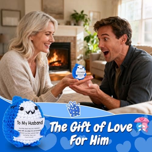 LLCJYYCY Gifts for Men - Positive Crochet Animals with Encouragement Card, Emotional Support Crochet Gifts for Him, Husband, Birthday Anniversary Christmas - Thumbnail 2