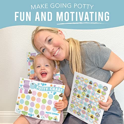 Hadley Designs Potty Training Chart for Toddlers Boys -10 Sticker Potty Chart for Toddlers Girls, 8.5x11" Potty Training Sticker Charts for Toilet Success, Pastel Toddler Reward Chart for Kids - Thumbnail 6