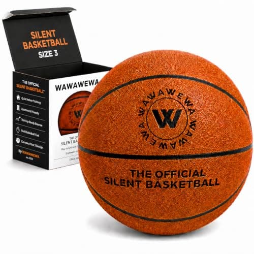 WAWAWEWA The Official Silent Basketball Mini Size 3 (22") – Ready to Play Indoor Basketball for Quiet Dribbling – Airless Indoor Training PU Foam Basket Ball for All Ages