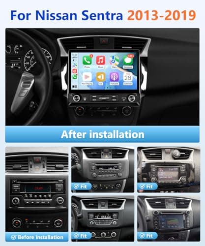 Wadpon 8Core 4G+64G Android 13 Radio for Nissan Sentra 2013-2019 Wireless Carplay Android Auto, 10.2" IPS Touch Screen for Sentra Stereo GPS 5G WiFi FM RDS EQ RDS Mirrorlink SWC - Thumbnail 2