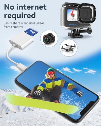 USB-C SD Card Reader, Dual Slot for SD and MicroSD, Type C Adapter Compatible with iPhone 17/16/15, iPad, Laptop, Trail Camera Viewer, Plug and Play (2 Port (USBC SD+TF)) - Thumbnail 6