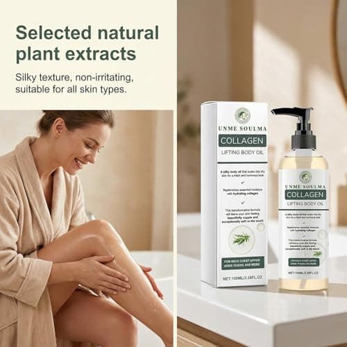 UNME SOULMA Collagen Oil, Collagen Lifting Body Oil, Firming Oil for Skin Tightening & After Shower Moisturizing, 3.38 Fl Oz - Thumbnail 4