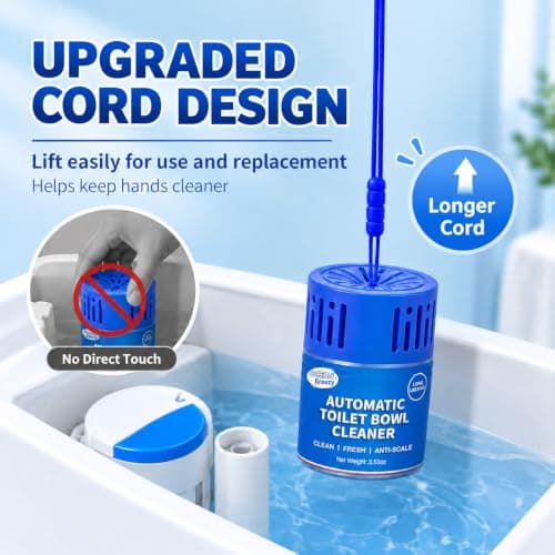 OceanBreezy Automatic Toilet Bowl Cleaner Bottles, 3 Pack In-Tank Toilet Cleaner for Stain Build-Up Prevention, Blue Long-Lasting Toilet Tank Cleaner, Septic Safe, Fresh Scent, Up to 3 Months Each - Thumbnail 4