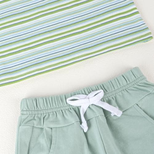 JiuBreeze Toddler Boy Striped Short Sleeve 2-Piece Summer Sets (4-5T) - Thumbnail 5
