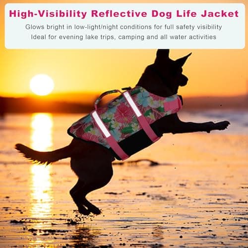 Doglay Dog Life Jacket, Dog Life Vest for Swimming Boating, Adjustable Puppy Life Jacket with Reflective Stripes, Superior Buoyancy Pet Swimming Vest for Small Medium and Large Dogs - Thumbnail 6