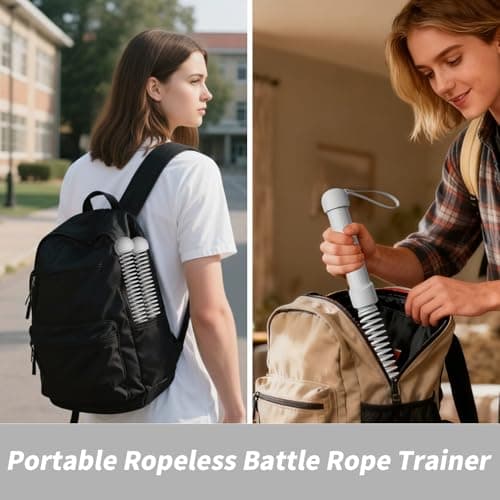 Ropeless Battle Ropes Weighted, 2 Pack Portable Cordless Battle Ropes for HIIT & Cardio Full-Body Workout Tool with Non-Slip Spiral Handles, Travel-Friendly Home Gym Equipment for Women & Men - Thumbnail 5