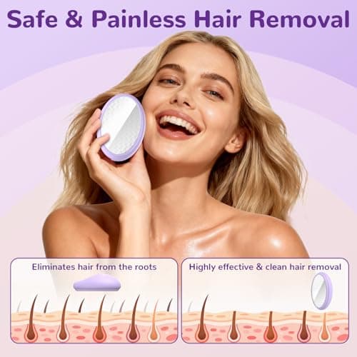 hoyesch Crystal Hair Eraser for Women and Men, Reusable Crystal Hair Remover Painless Exfoliation Epilators Hair Removal for Women, Magic Hair Eraser for Back Arms Legs (Violet) - Thumbnail 3