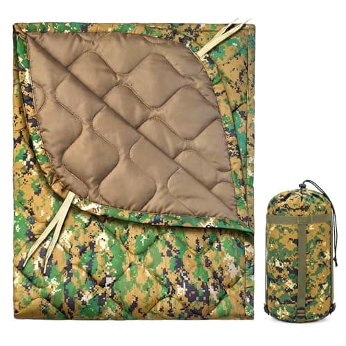 LHUTOR Insulated Camping Blanket | Military Poncho Liner for Outdoor Hiking Backpacking Travel Hunting & Survival, Lightweight & Packable with Compression Bag, Water Resistant (Camo) - Image 1