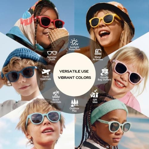 EYEBUDDY Kids Toddler Sunglasses Age 2-4/3-5 Boys Girls Polarized UV Protection Sun Glasses for Age 2-8 - Thumbnail 5