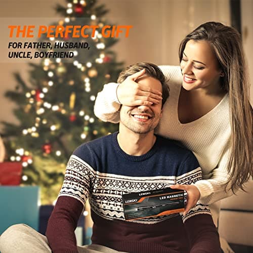 Lenski Flexible Magnetic Pickup Tool with LED, Magnetic Flashlight Pickup Tool for Fixing Machines, Gifts for Dad, Birthday Gifts for Men Him - Thumbnail 2