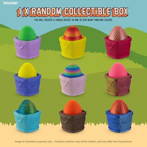 Distractibles Bunny Mystery Box, 8 Articulated Bunny Figures with Easter Basket Container, Random 3D Figures and Egg Top Lid - Thumbnail 6