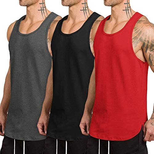 COOFANDY Men's 3 Pack Quick Dry Workout Tank Top Gym Muscle Tee Fitness Bodybuilding Sleeveless T Shirt - Image 1