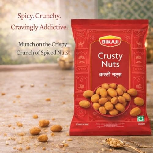 Bikaji Crusty Nuts 400G | Authentic Indian Besan Crunchy Snack | Ready-to-Eat Namkeen Party Mix | Traditional Homemade Recipe | Indian Savory Snack Food – 14.1 oz - Thumbnail 3