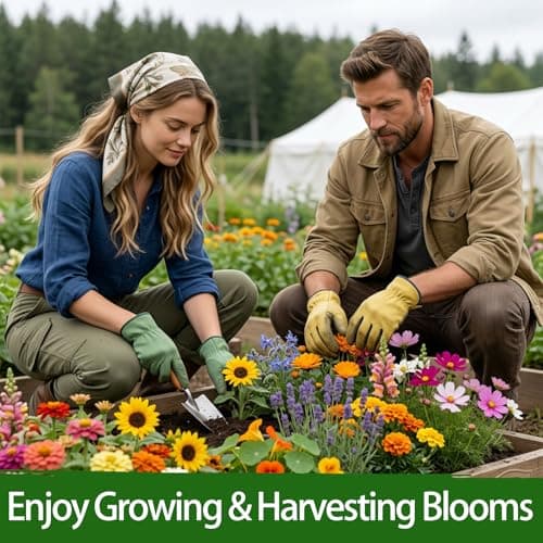 10 Varieties Flower Seeds in Individual Packs, 66,600+ Non-GMO Seeds Indoor Outdoor, Includes Zinnia Lavender Sunflower Marigold Cosmos Nasturtium Snapdragon Borage Yarrow Calendula, Wildflower Seeds - Thumbnail 6