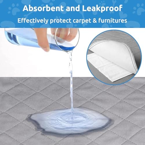 Washable Reusable Dog Pee Pads, 48"x65" Absorbent & Waterproof Puppy Training Pad for Crate, Playpen & Carpet, Large Potty Pads for Dogs, Cats & Small Pets - Thumbnail 3