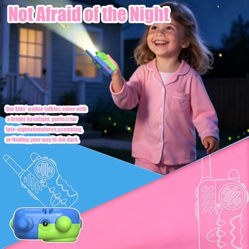 Gaswei W1 Walkie Talkies for Kids, Toys for 3-12 Years Old Girls Boys,Single Channel Kids Walkie Talkies with Flashlight Lanyard - 1000ft Long Range for Outdoor/Camping/Hiking (2-Pack) - Thumbnail 6