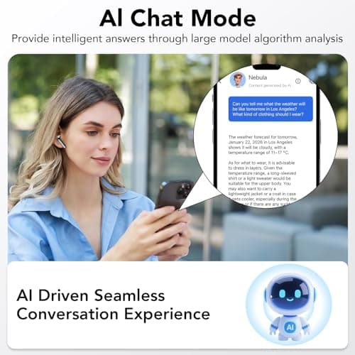 Tiksounds AI Translation Earbuds Real Time, 134 Languages Translator Earbuds, 6 Translation Modes, 40H Audifonos Traductores, No Subscription Translation Headphones for Travel/Business/Learning - Thumbnail 4