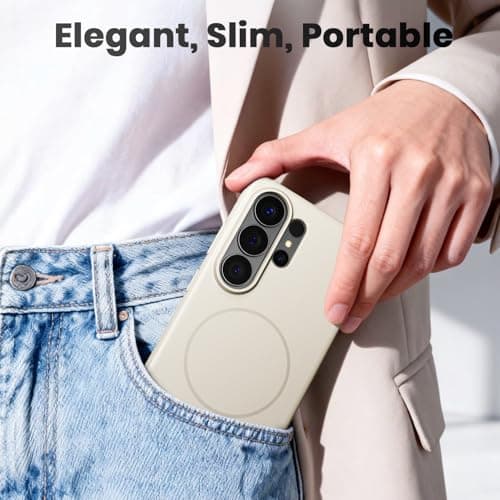 WSKEN Magnetic for Samsung Galaxy S26 Ultra Case - 100% Fit for MagSafe, Skin Friendly Grip Military Grade Shockproof Protective Cover, Slim Thin Phone Case for Galaxy S26 Ultra, White - Thumbnail 6