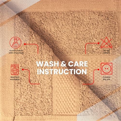 Infinitee Xclusives Beige Hand Towels for Bathroom - Set of 6 (16x28 inches) 600 GSM, 100% Cotton Ultra Soft, Quick Drying, Hotel Quality Hand Towel Set (Cosmic Sand) - Thumbnail 3