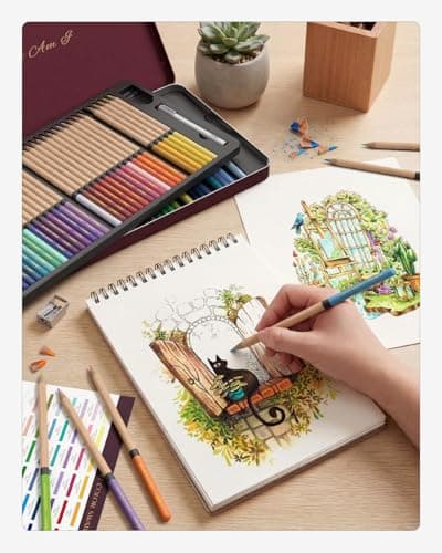 JusArt 72 Oil-Based Colored Pencils – Soft Core, Durable, Vibrant & Ultra-Smooth. Ideal for Adult Coloring, Portrait, Sketching, Landscape. Professional Drawing Pencils for Artists, Adults & Beginners - Thumbnail 6