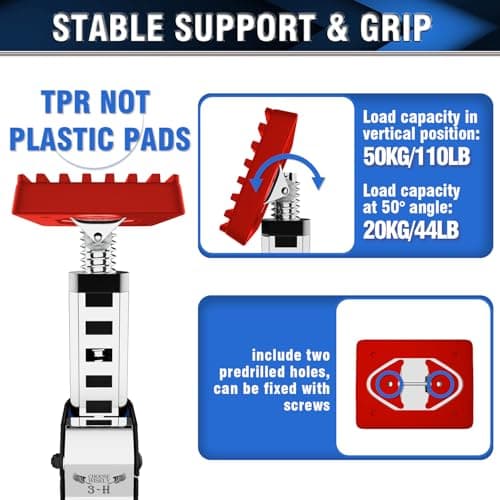 3-H Cabinet Jacks for Installing Cabinets 4 Pack, Heavy-Duty Third Hand Tool Adjustable Support Pole,Extends 29.5-52 Inch, 165 lbs 3-H Capacity | Thickened All-Steel with Dual Safety Lock, Blue - Thumbnail 3