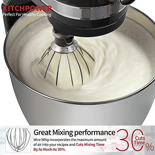 KITCHPOWER K45WW Wire Whip Attachment for Tilt-Head Stand Mixer for KitchenAid Stainless Steel Egg Cream Stirrer, Flour Cake Balloon Whisk - Thumbnail 6