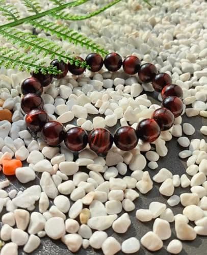 FUDIDU Red Tiger Eye Bracelet for Men&Women | Approximately 7-1/2 Inch Adjustable 1/2 Inch Bead Crystal Bracelets for Courage, Protection Wealth | Couple Bracelets, Unique Gifts Men's Jewelry 12mm - Thumbnail 2