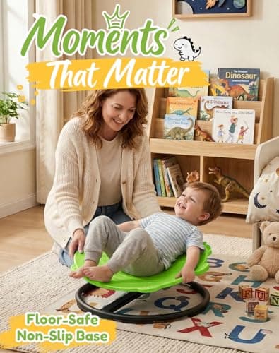 Dinosaur Spinning Chair for Autistic Kids – Sensory Spinning Toy, Spin Chair for Kids Autism, Sensory Swivel Seat for Balance, Coordination, Focus & ADHD Support, Autism Sensory Products(Green) - Thumbnail 2