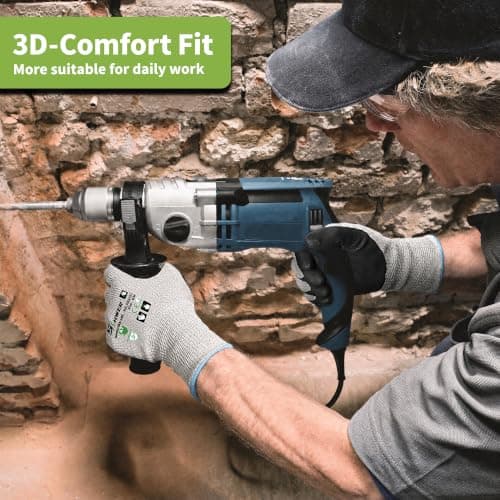 High Level Cut Resistant Work Gloves for High Risk Work, ANSI A7 Cutting Gloves with Reinforced Thumb, Used for WoodWorking, Construction, Non Slip, Durable, Breathable & Cool, L, 1 pair, PR3727 - Thumbnail 4