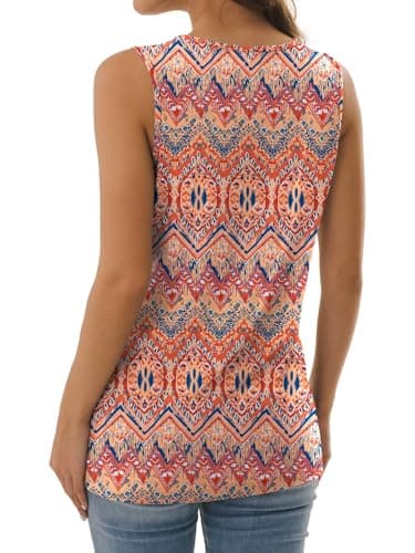 GKBK Womens Tank Tops Casual Loose Fit Spring Summer V Neck Outfits Sleeveless T Shirts Trendy Boho Cute Basic Business Dressy Clothes Fashion 2026 Boho Floral L - Thumbnail 5