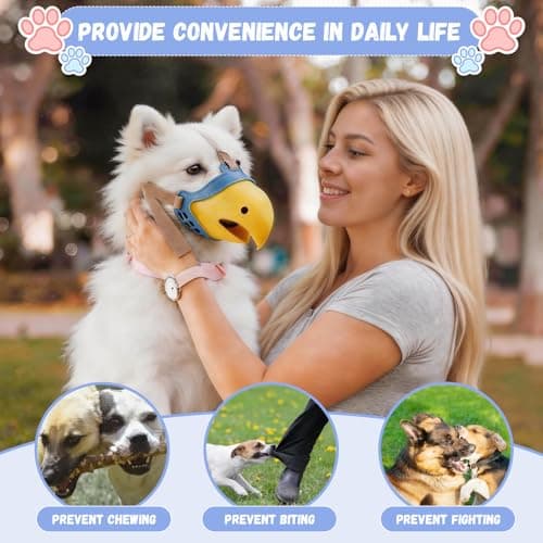 TEEMOO Dog Muzzle, Soft Muzzles for Dogs, Parrot-Shaped, Breathable Dog Mouth Guard for Biting Chewing Grooming, Allow Panting Drinking S - Thumbnail 6